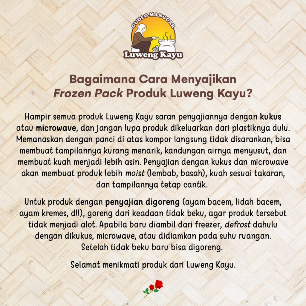 Penyajian frozen pack produk luweng kayu